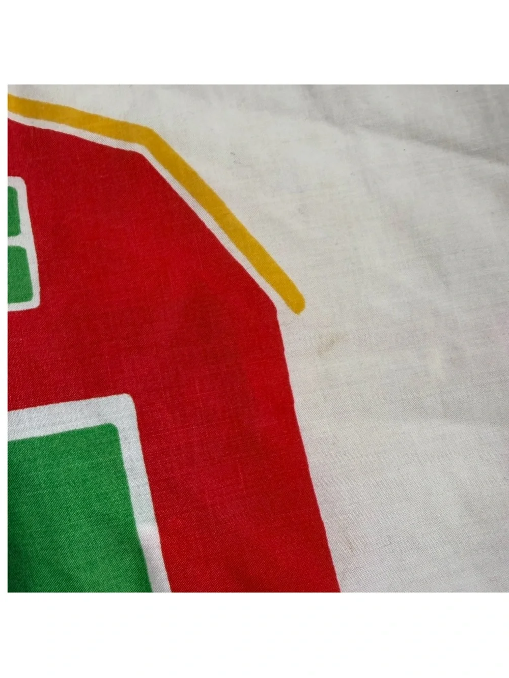 Vintage 1982 Marimekko Dan River Bo Boo Schoolhouse Pillow Case Primary Colors